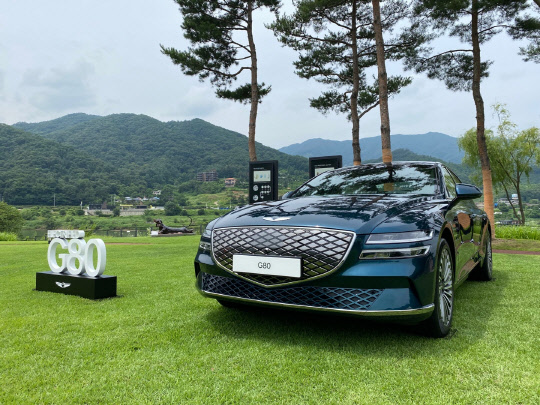 제네시스 G80 전동화 모델. 장우진 기자